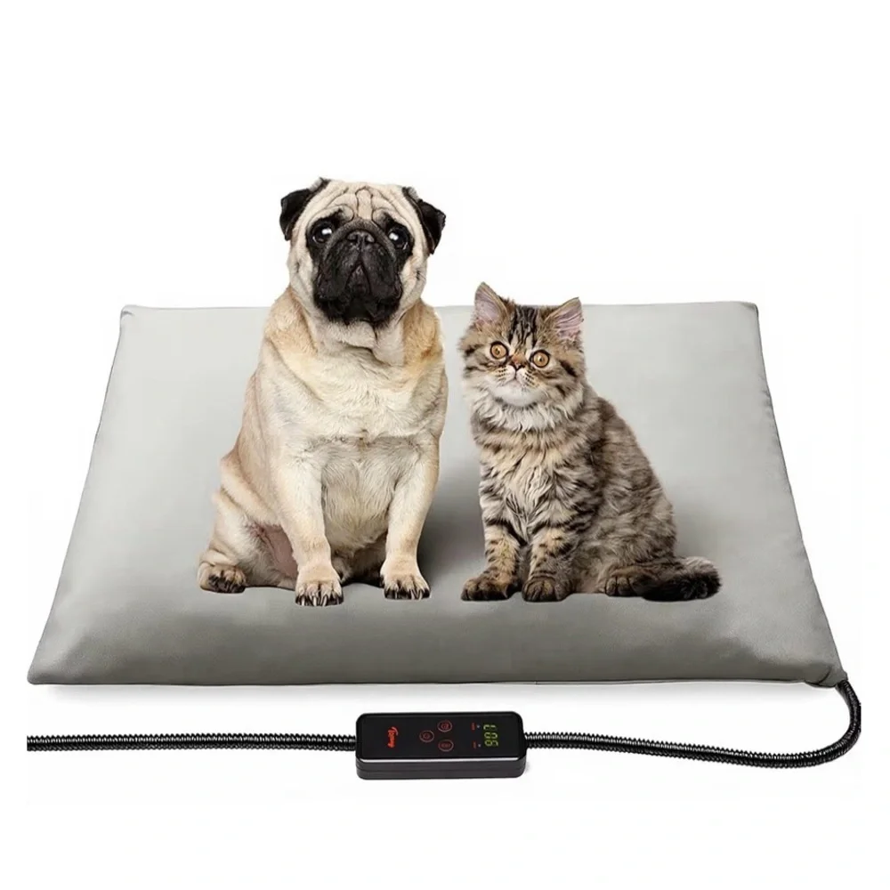 Cozy Gray Dog Heating Pad